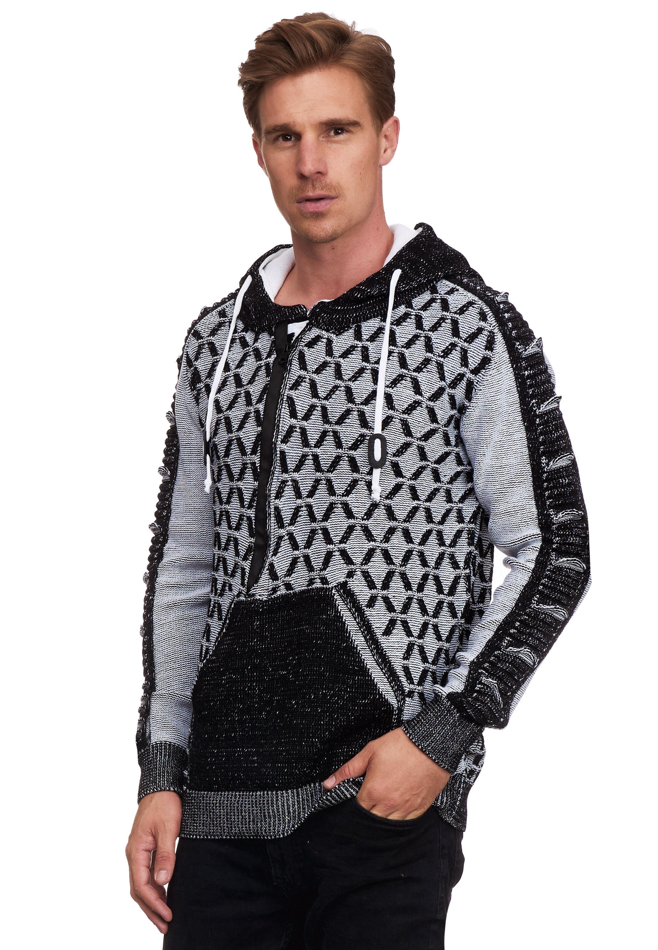 Rusty Neal Pullover in Grau: Vorderseite