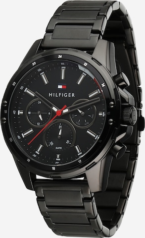 TOMMY HILFIGER Analog watch in Black: front