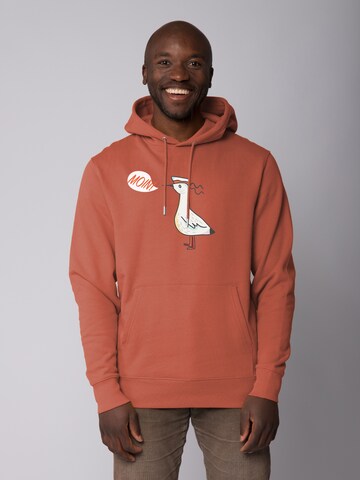 Watapparel Sweatshirt 'Moin Seagull' in Bruin: voorkant