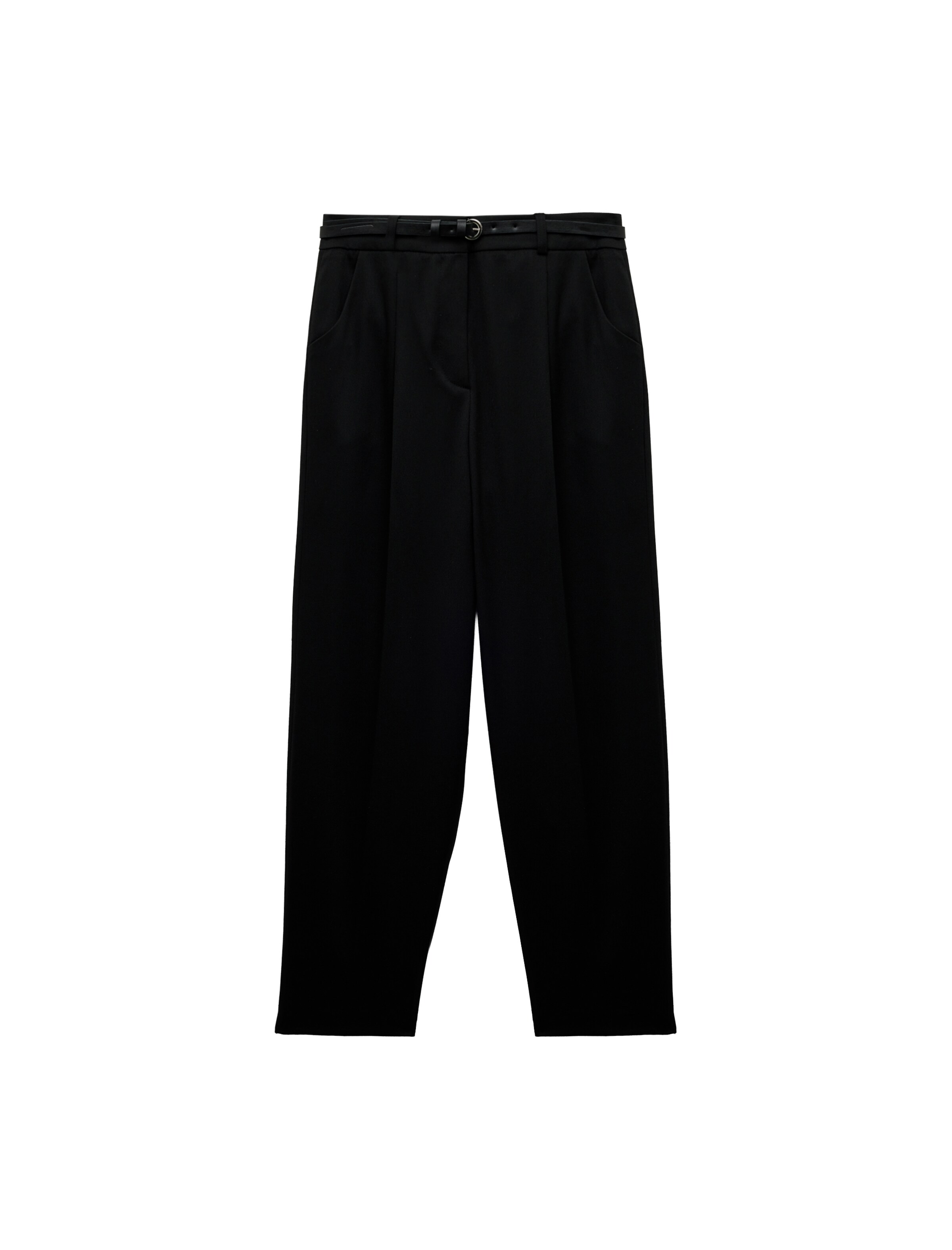 Koton Loose fit Trousers with creases in Black: front