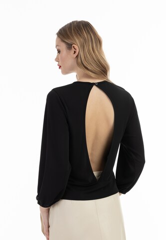 Maglietta di faina in nero