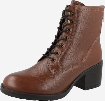 Dorothy Perkins Lace-Up Ankle Boots 'Orla' in Brown: front