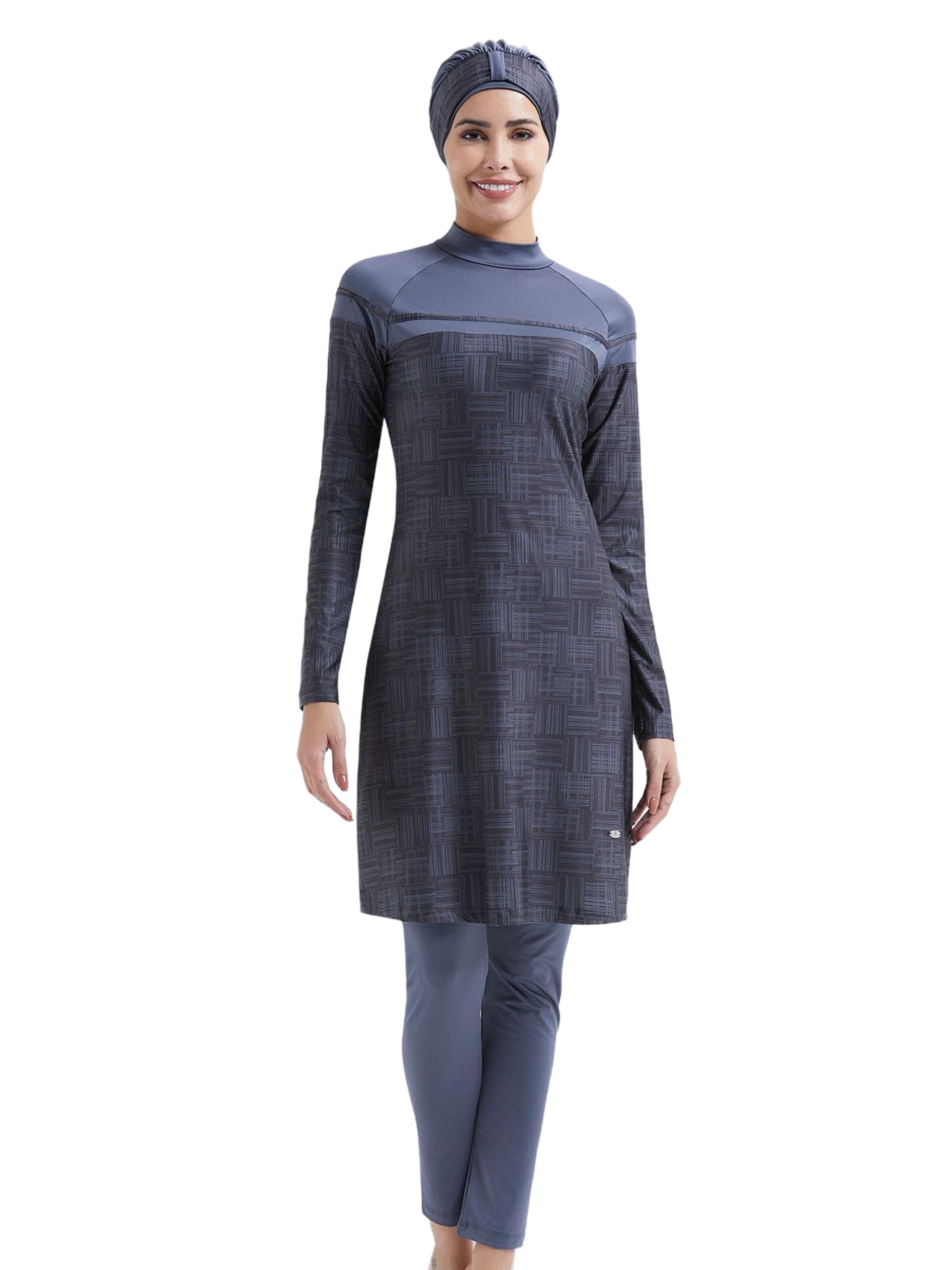 C&City Hijab Badeanzug in Grau: Vorderseite