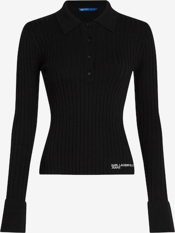 Pullover 'KLJ Ls Knitted Polo B1W18026' di KARL LAGERFELD JEANS in nero: frontale