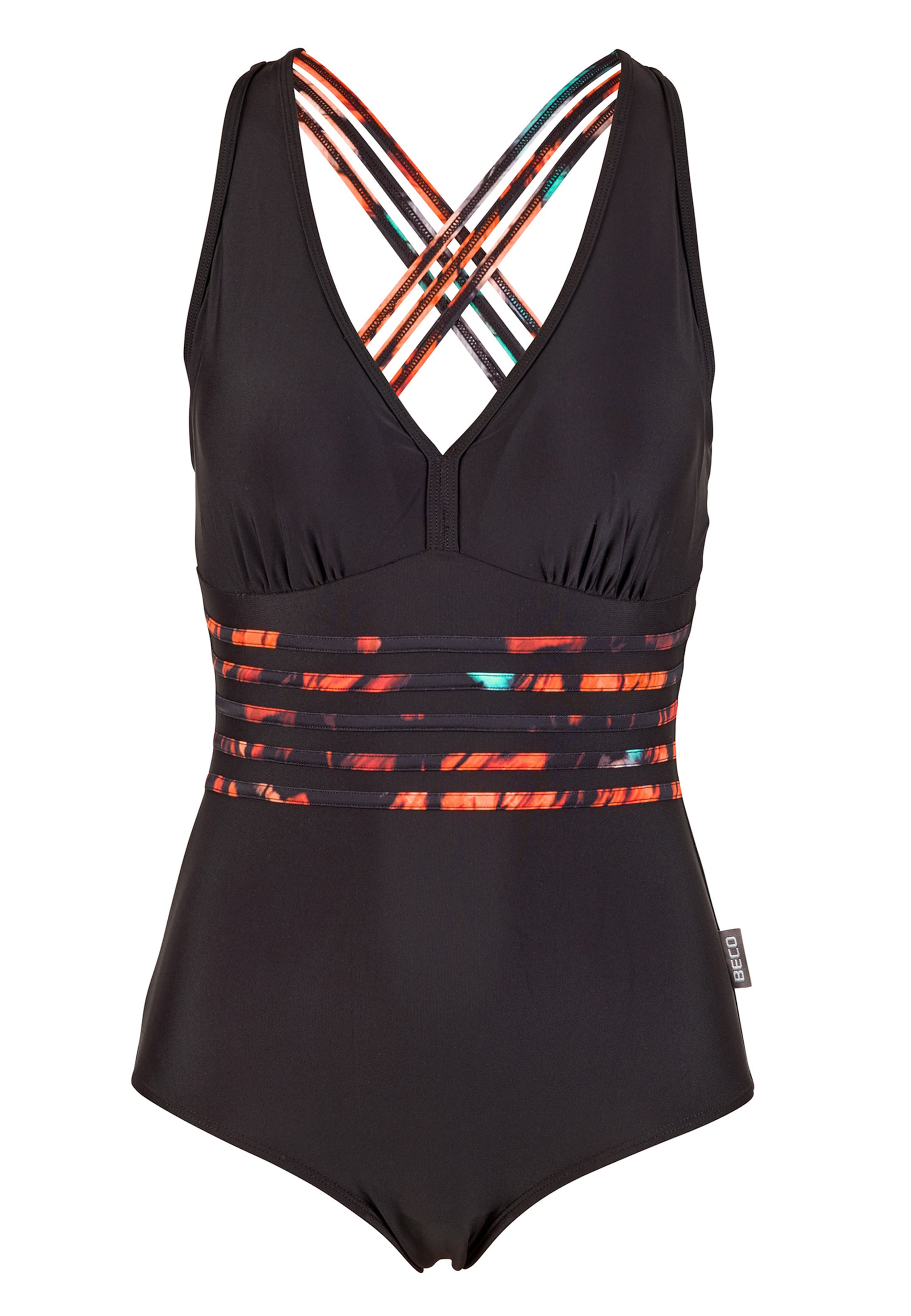 BECO the world of aquasports Badeanzug 'Feathers' in schwarz, Produktansicht