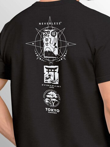 Neverless Shirt 'Japan Kompass' in Black
