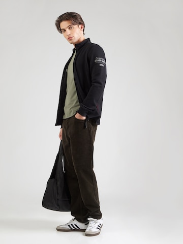 CAMP DAVID Zip-Up Hoodie in Black