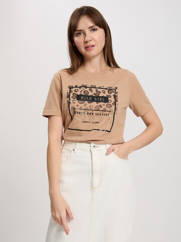 CROSS JEANS T-Shirt in Braun: Vorderseite