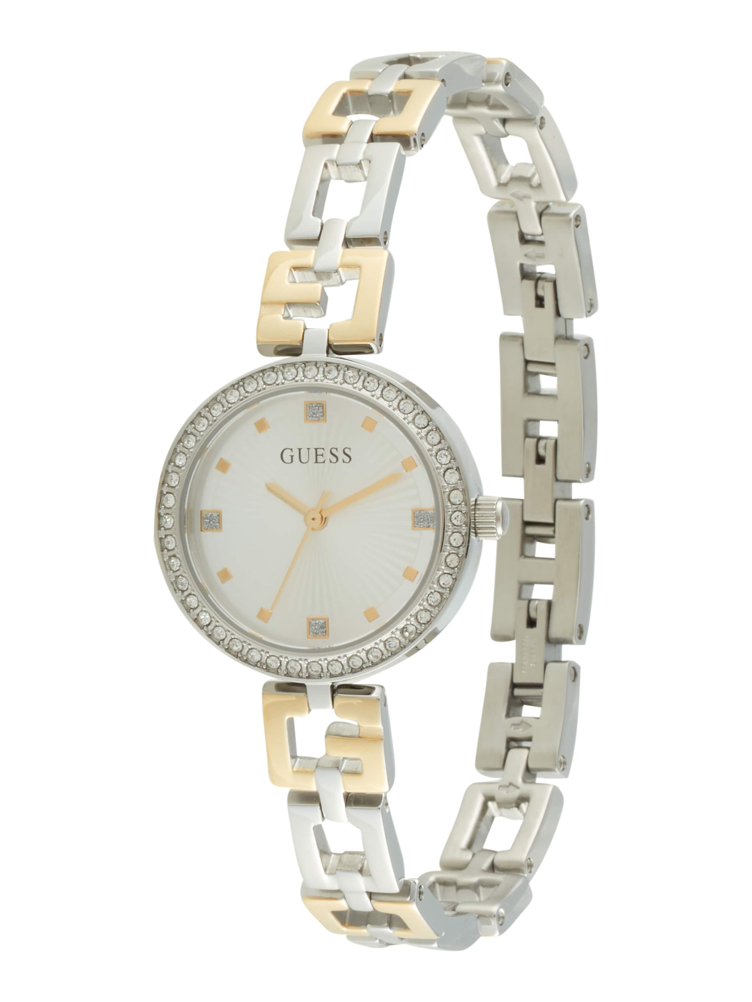 Montre à affichage analogique GUESS en argent : devant