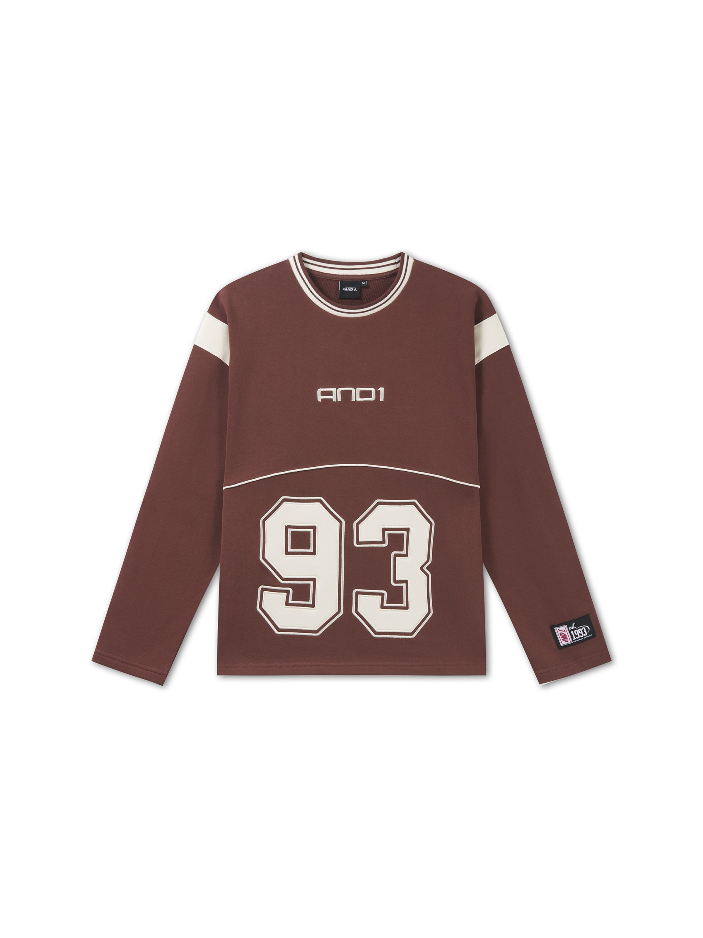 Sweat-shirt '93' AND1 en marron : devant