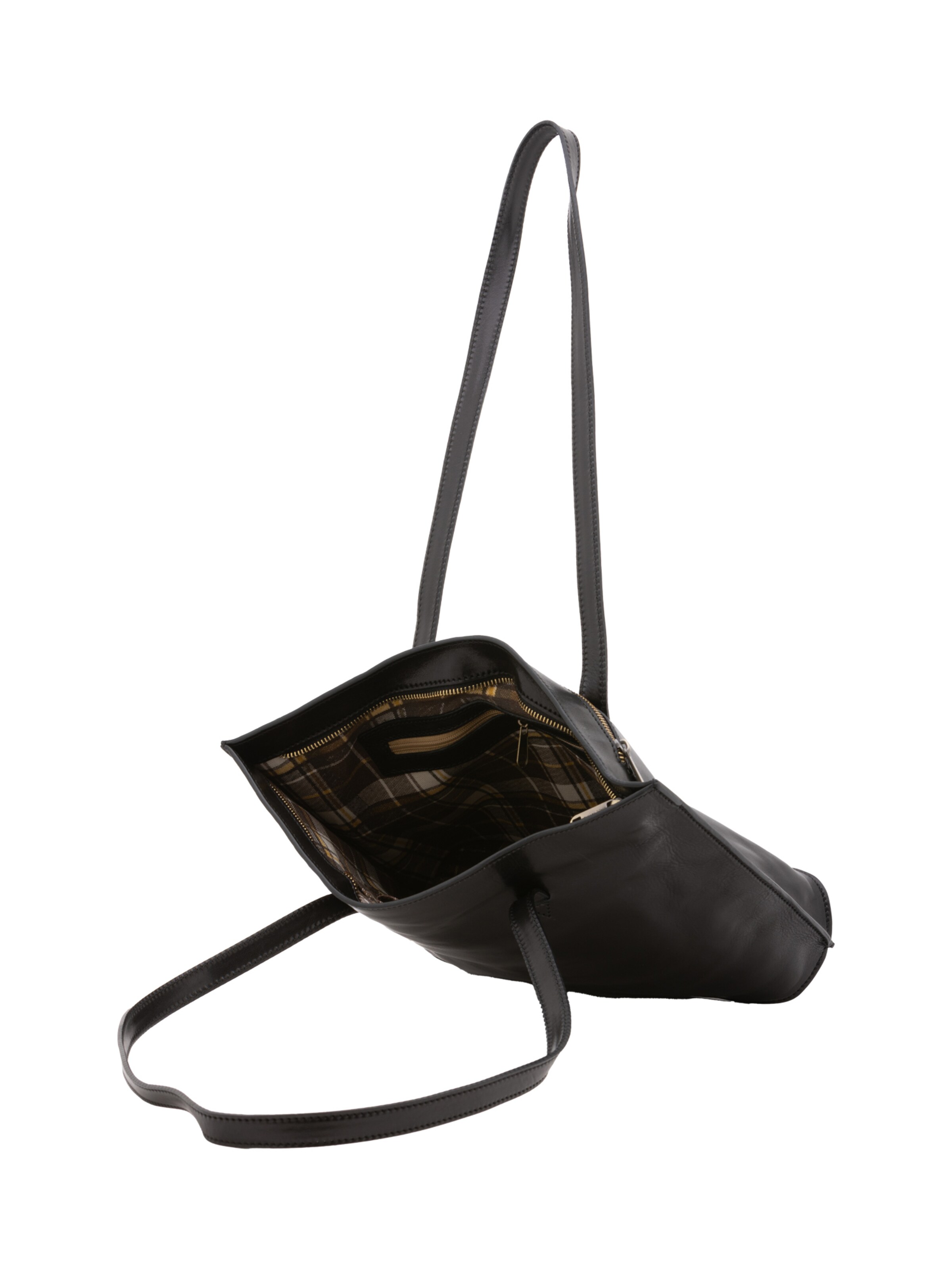 Borsa a spalla 'Borsa a Spalla Donna Pelle Vacchetta - Chiusura Zip Made in Italy' di I Fratelli in nero