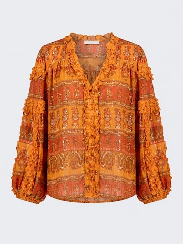 Miss June - Blusa 'Blouse Glossy' en naranja: frente