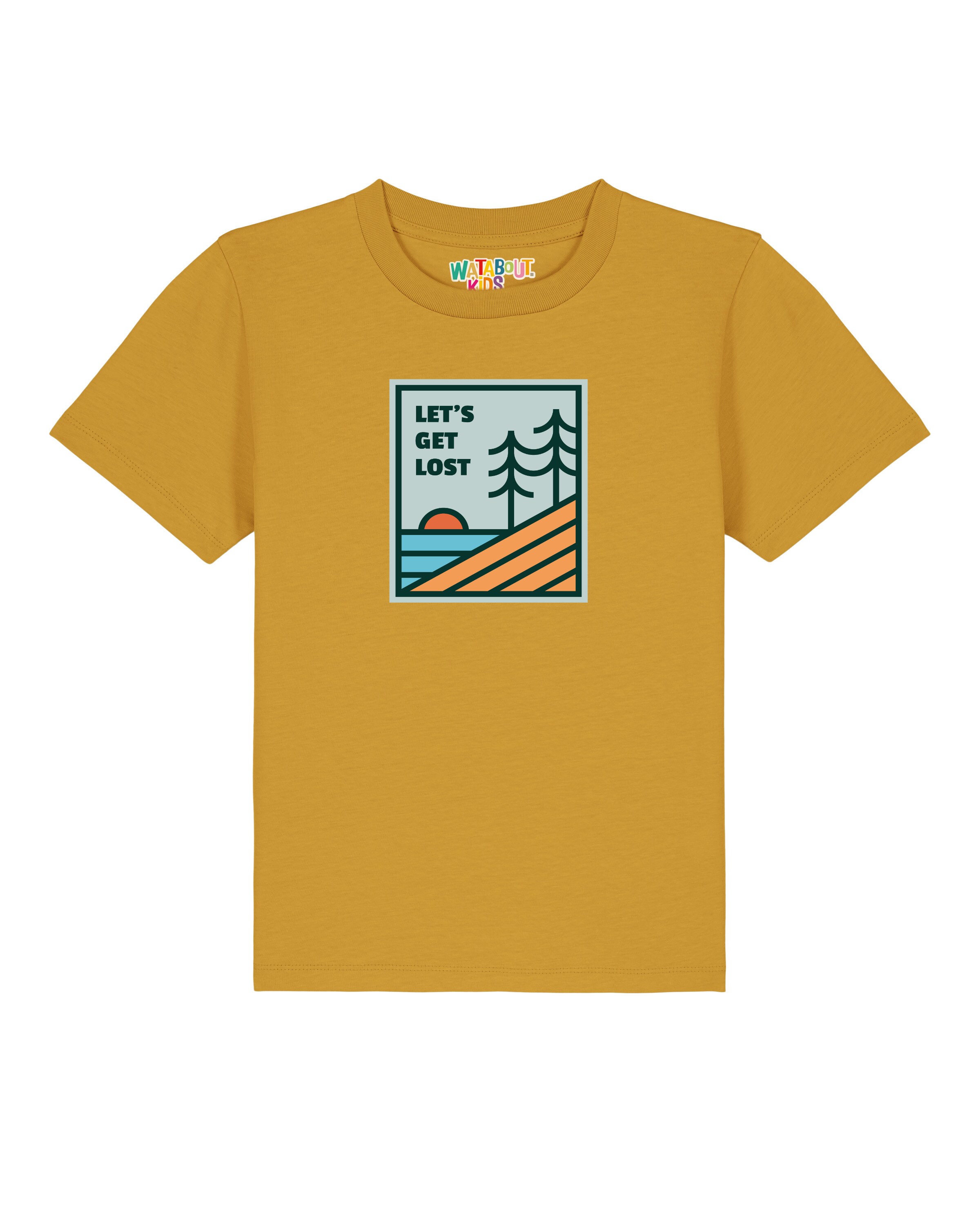 watabout.kids Shirt 'Let's Get Lost' in Yellow: front