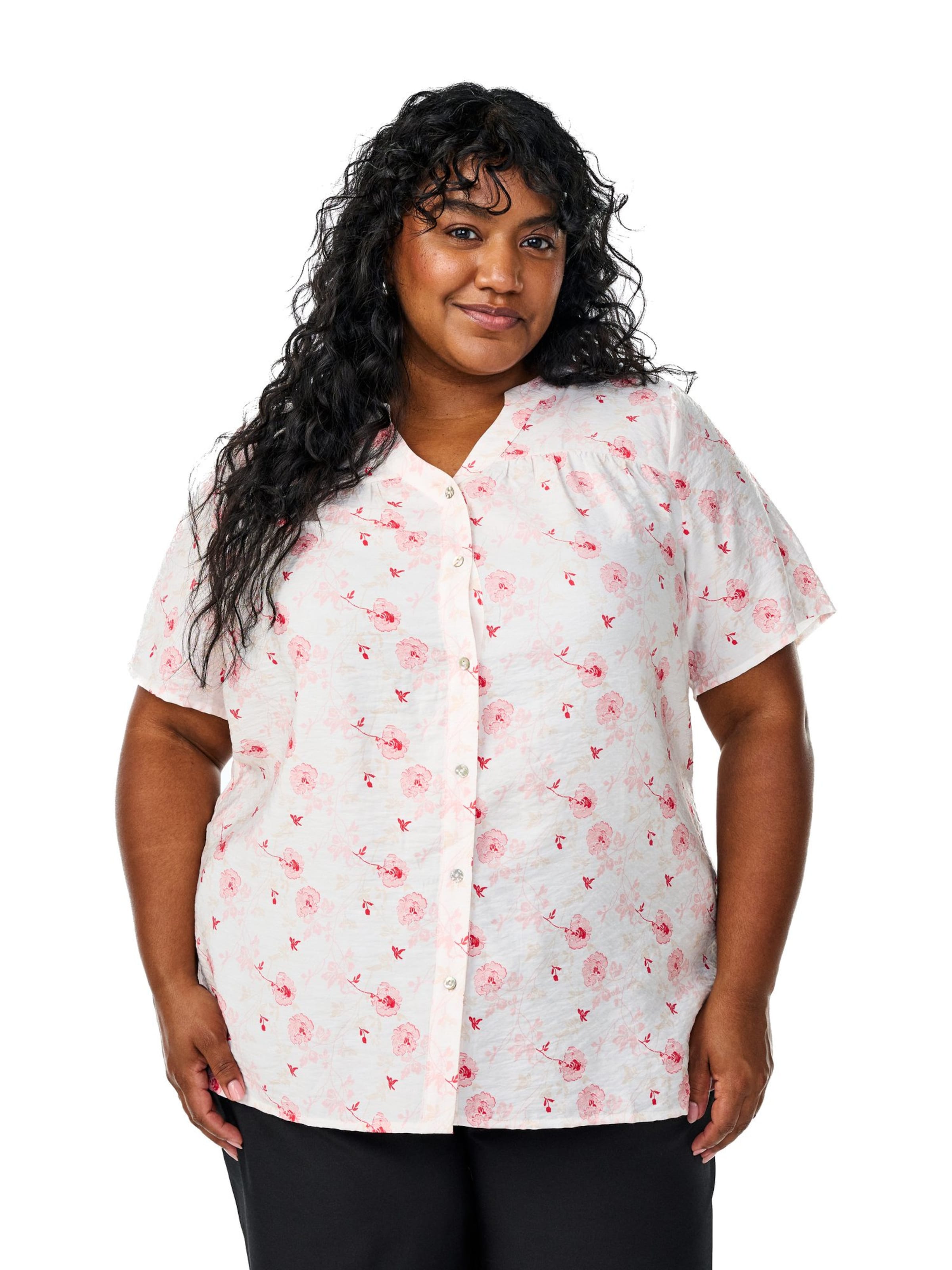 Zizzi Bluse 'Eleonora' in Weiß: Vorderseite