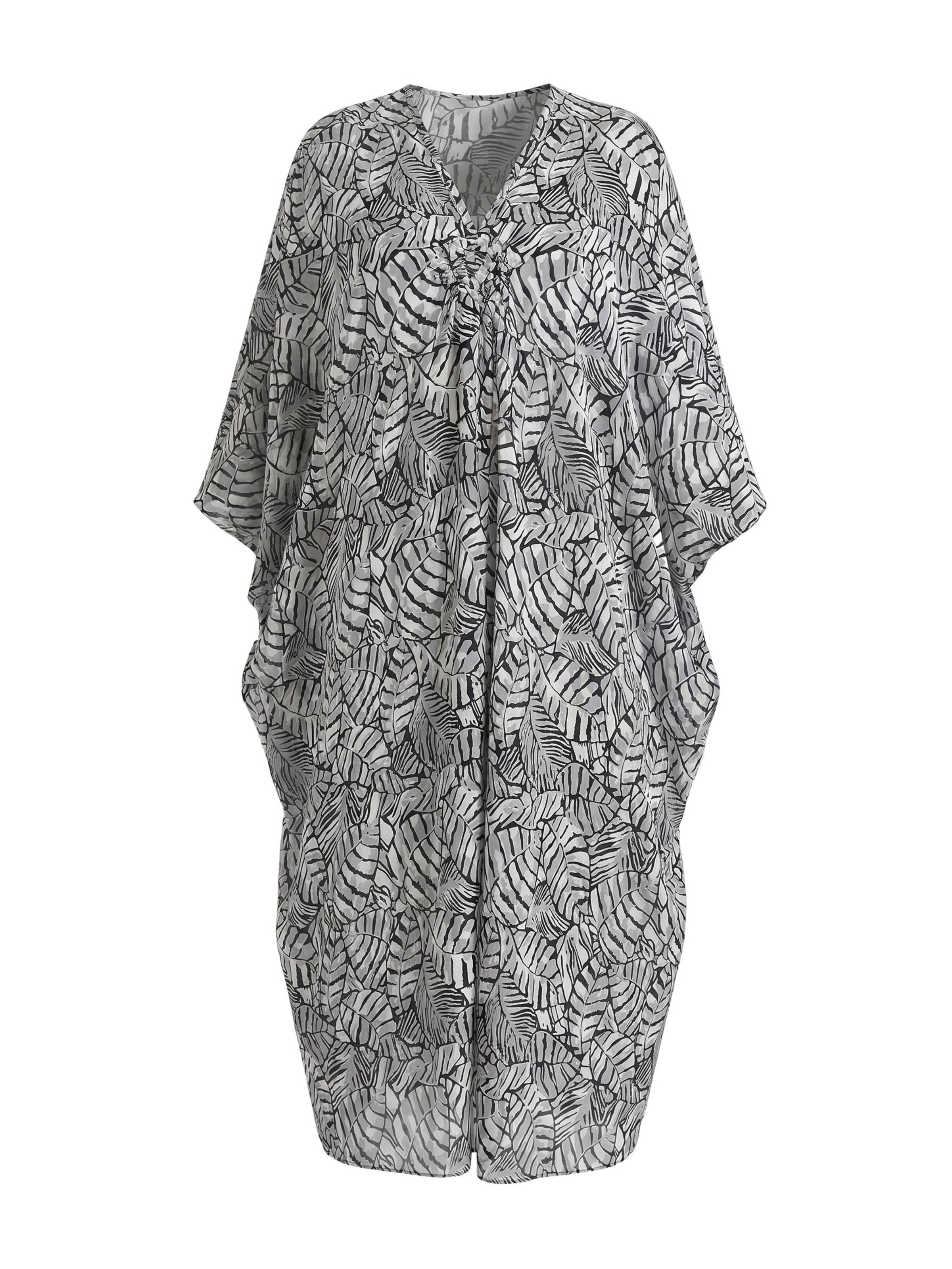 Lovolotti Summer Dress 'Boho Leaf Print Beach Dress' in Black: front
