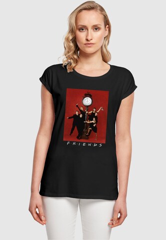 ABSOLUTE CULT Shirt 'Friends - Clock' in Zwart: voorkant