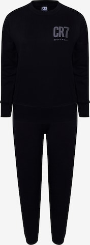 CR7 - Cristiano Ronaldo - Pijama ' Boys BASIC Long ' en negro: frente