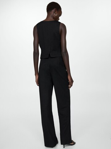 MANGO Wide leg Broek 'PEACH' in Zwart