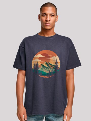F4NT4STIC Shirt 'Sonnenuntergang Berglandschaft' in Blue: front