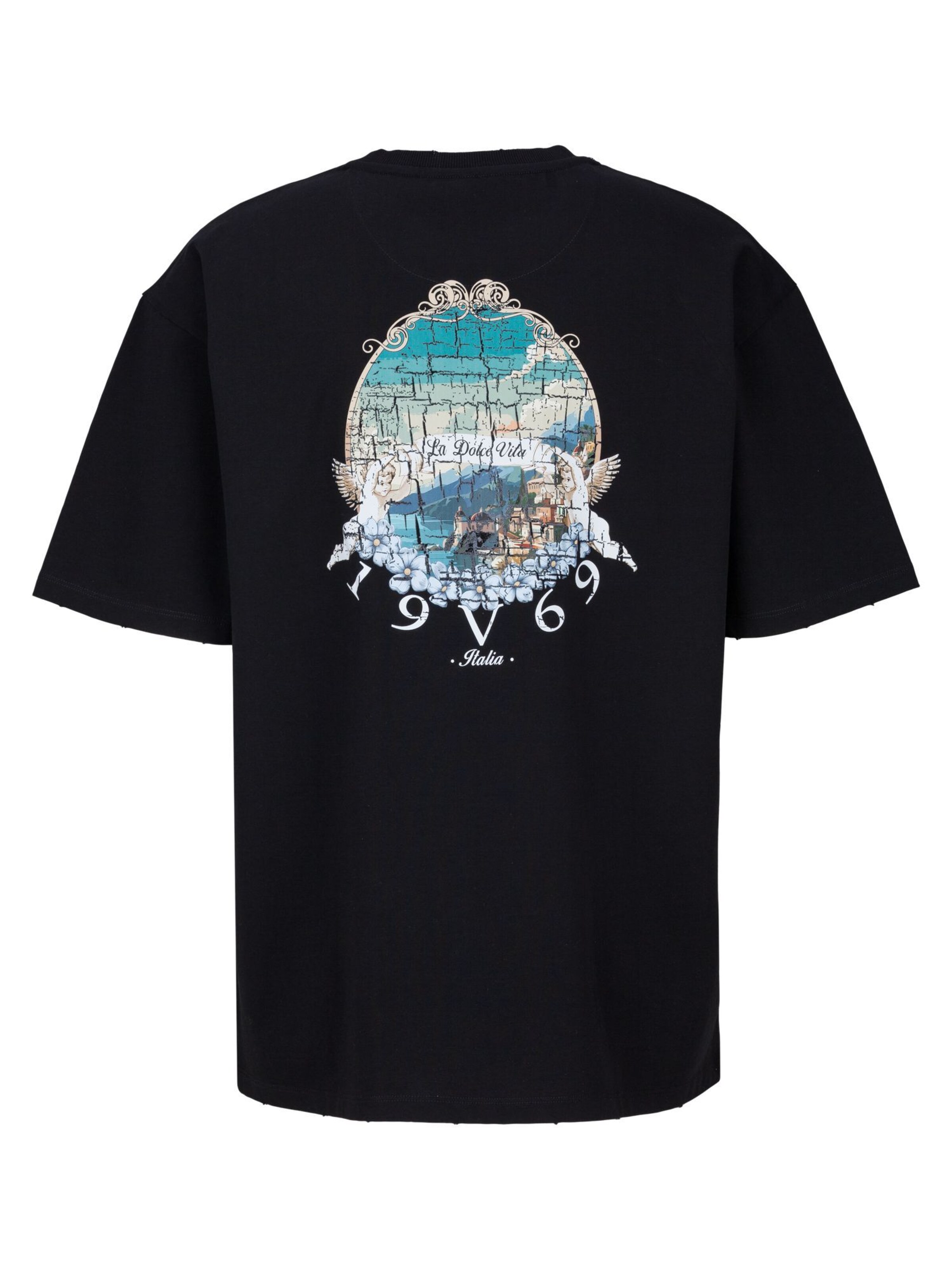19V69 ITALIA Majica 'Mauro Marina' | črna barva