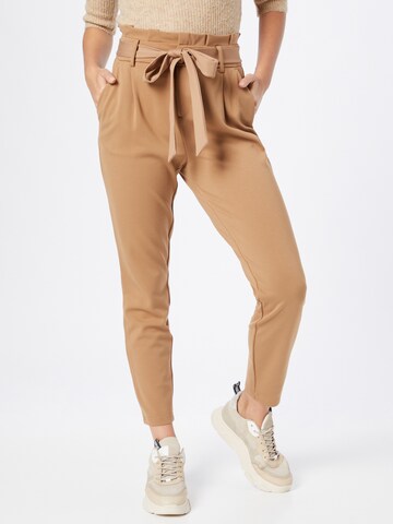 ONLY Tapered Broek 'POPTRASH YO EASY' in Bruin: voorkant