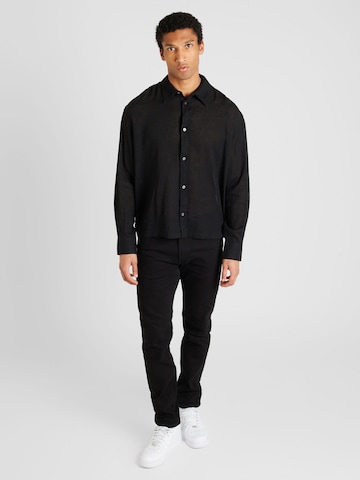 WEEKDAY Regular fit Button Up Shirt in Black