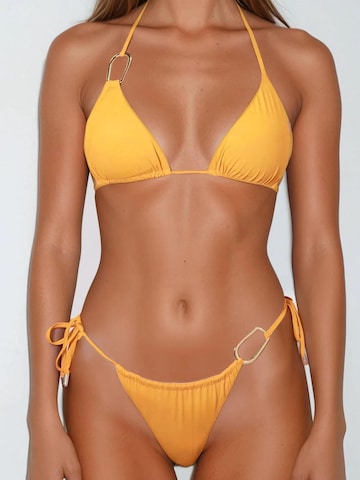 Flavia Valentini Triangel Bikini 'Iris Side Tie Sculpted Details Microkini - Inca' in Oranje