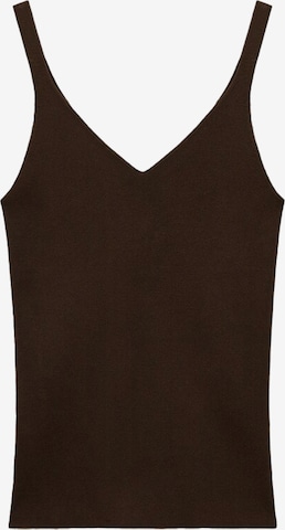 Top brodat 'GYM' de la MANGO pe maro: față