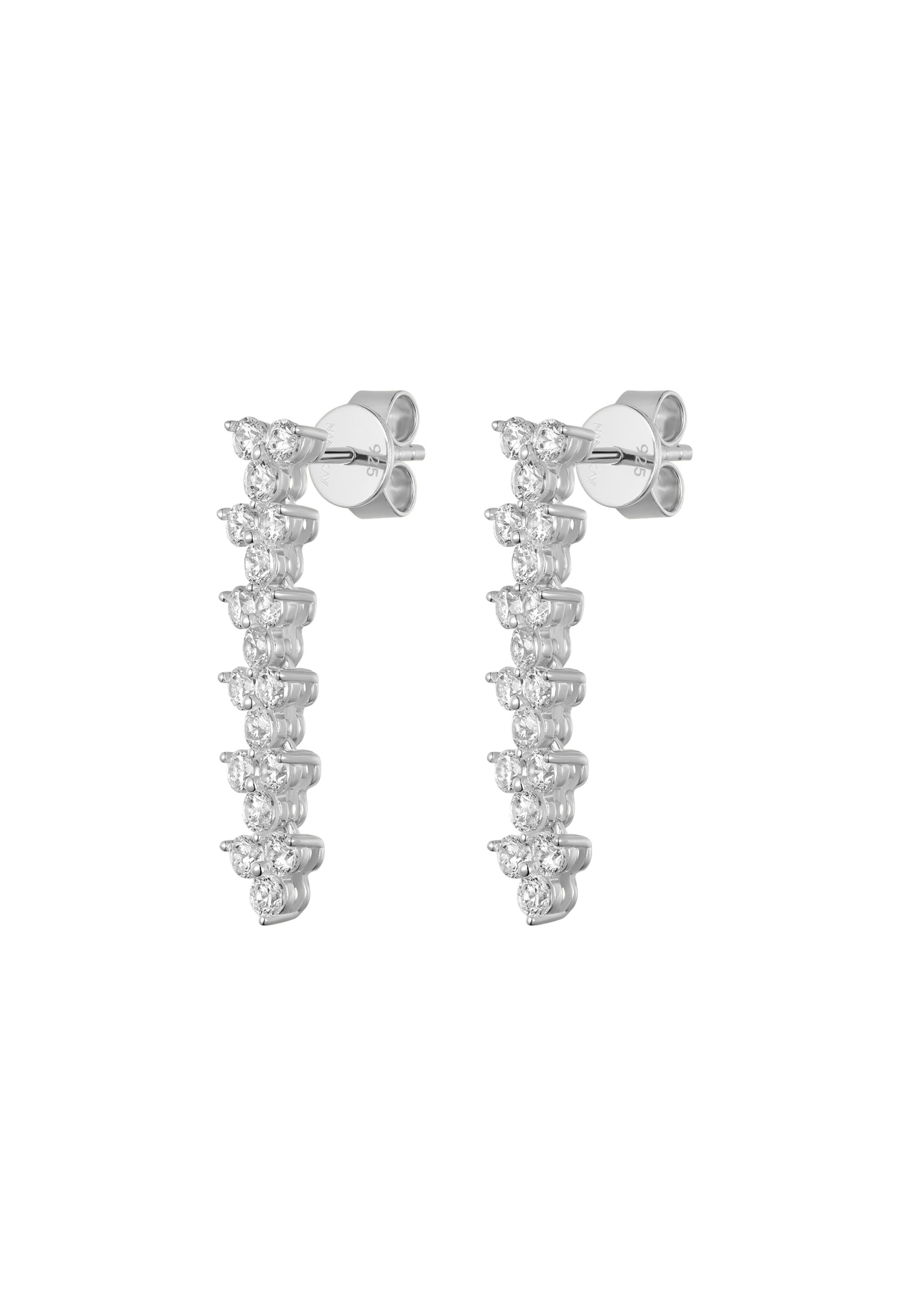 Nana Kay Earrings 'Sparkly Couture' in Silver: front