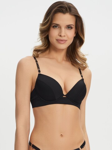 Marc & André Push-up BH 'Glamour Girl' in Schwarz: Vorderseite