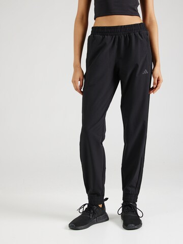 Effilé Pantalon de sport 'PACER' ADIDAS PERFORMANCE en noir : devant