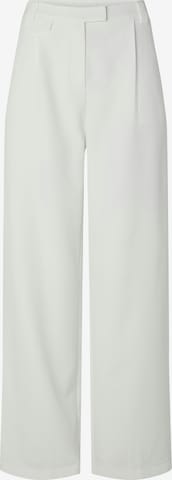 balta PIECES Standartinis Klostuotos kelnės 'PCNIMORA ': priekis