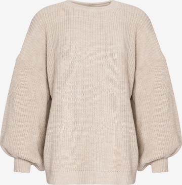 Pullover extra large di SASSYCLASSY in beige: frontale