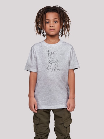 T-Shirt 'Winter Christmas Deer' F4NT4STIC en gris : devant
