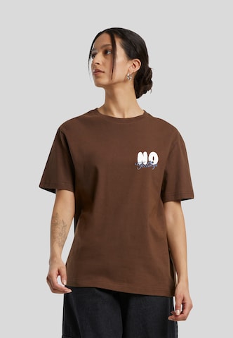 Urban Classics Shirt 'No Feelings' in Brown: front