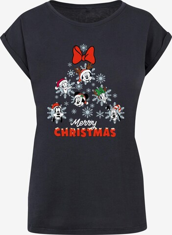 ABSOLUTE CULT Shirt 'Mickey And Friends - Christmas Tree' in Blue: front