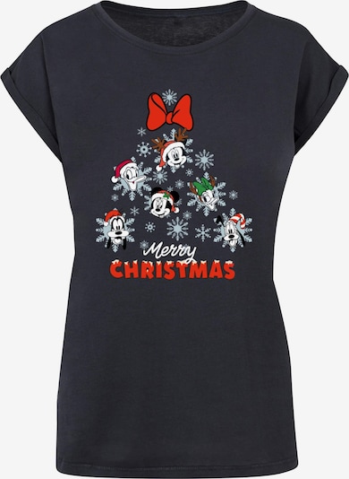 ABSOLUTE CULT T-shirt 'Mickey And Friends - Christmas Tree' en bleu marine / rouge carmin / blanc, Vue avec produit