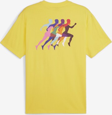 PUMA T-Shirt 'Love Marathon Grafik' in Gelb