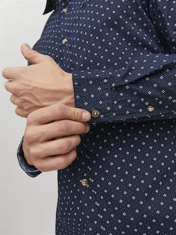 JACK & JONES Slim Fit Hemd 'JJETrekota' in Blau