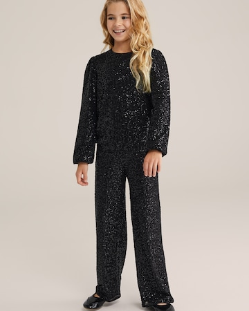 WE Fashion Regular Hose in Schwarz