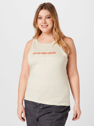 Calvin Klein Jeans Curve Toppi värissä beige: edessä