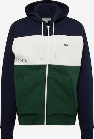 LACOSTE Zip-Up Hoodie in Blue: front