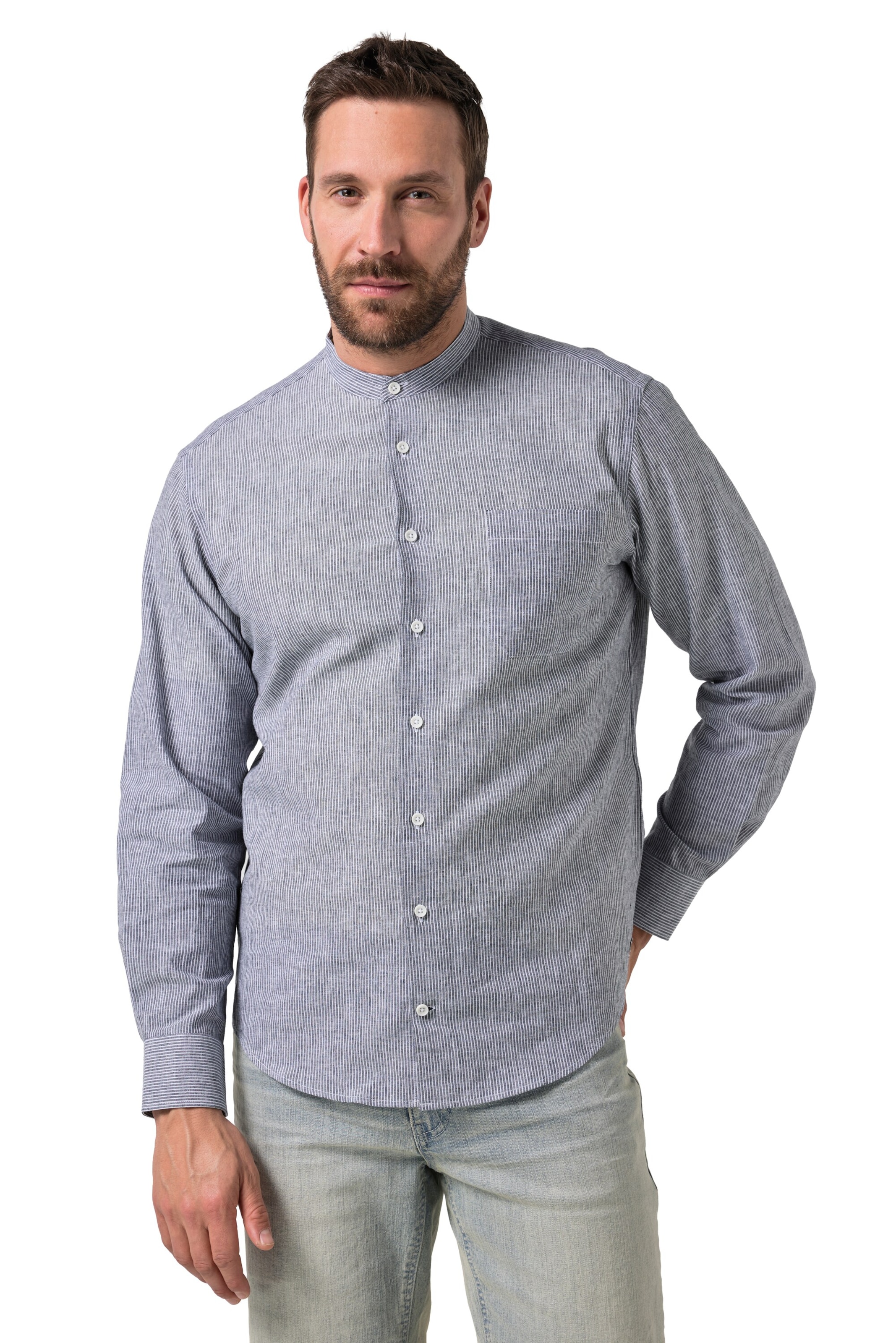 JP1880 Comfort fit Button Up Shirt in Blue: front