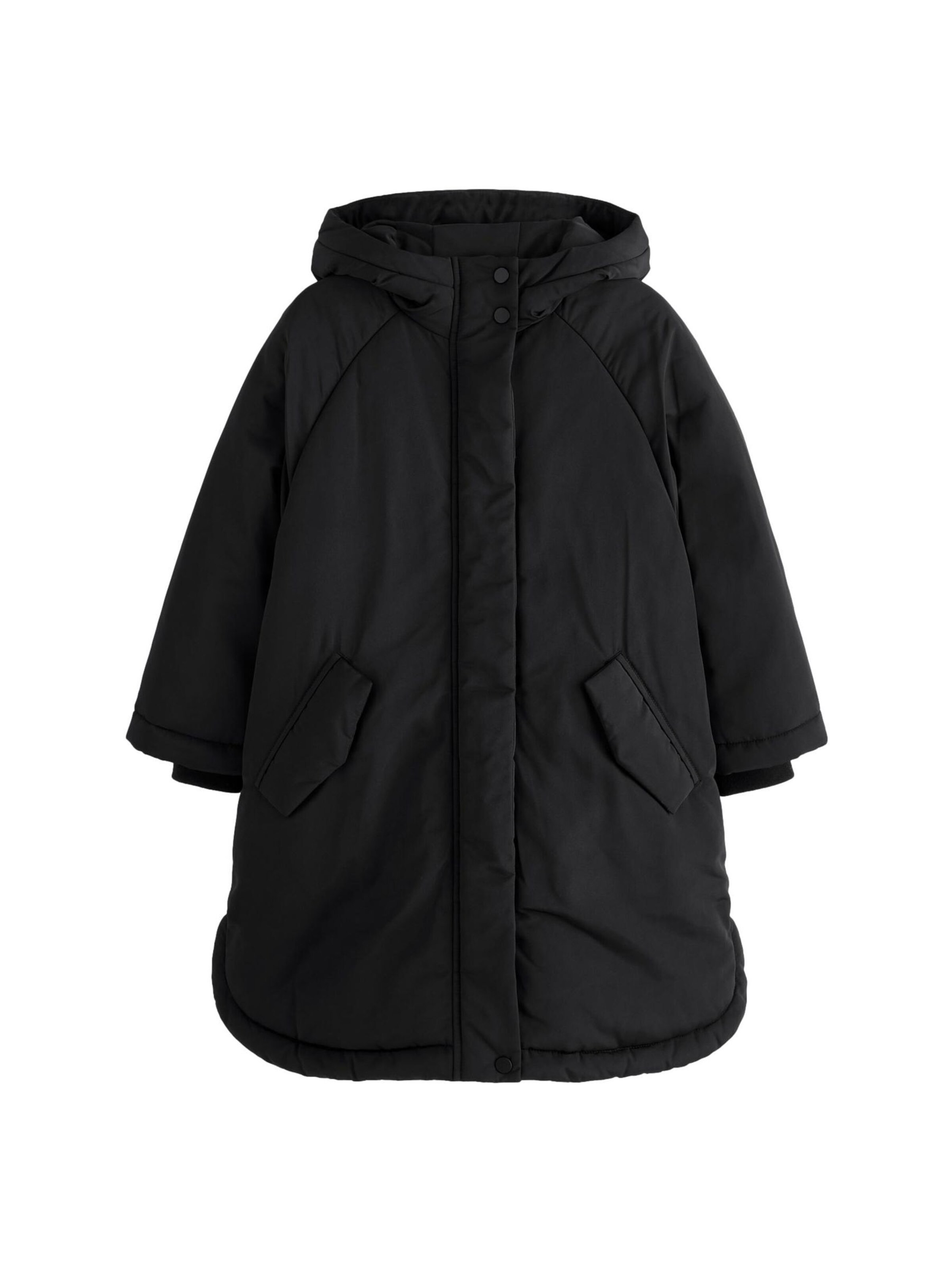 melns Next Mētelis: no priekšpuses