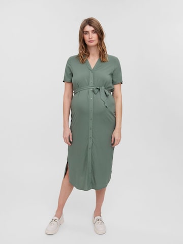 Vero Moda Maternity Shirt dress 'VICA' in Green: front