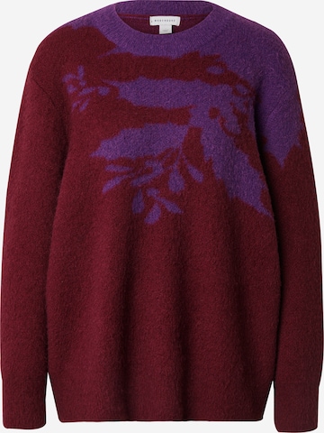 Warehouse Pullover 'Holly Christmas' i rød: forside