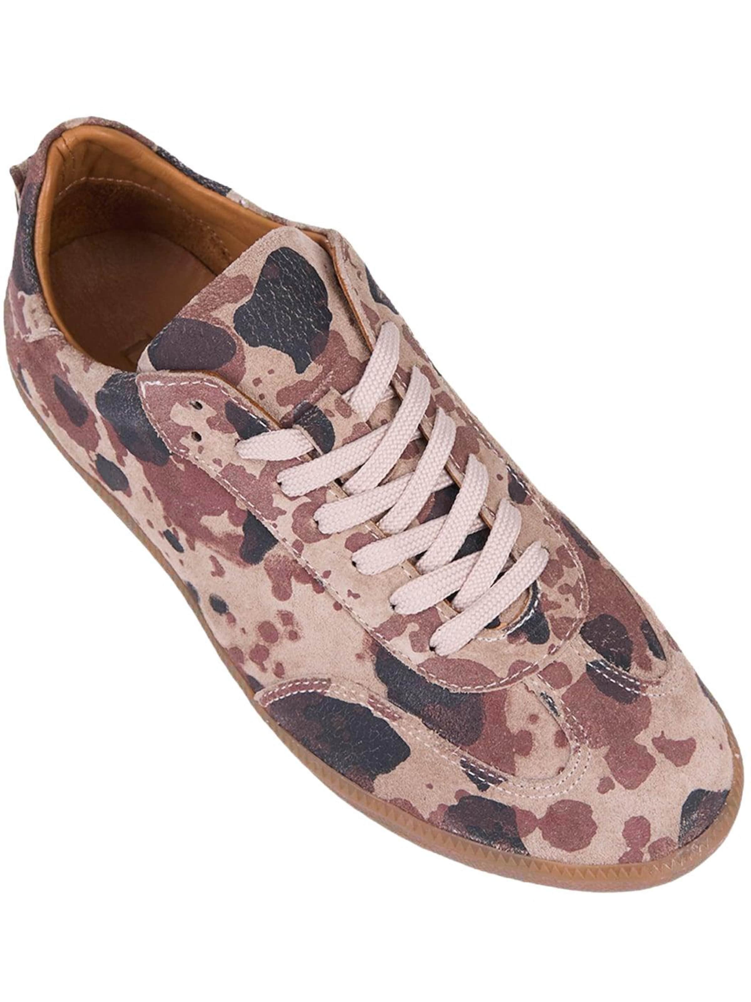 Desa Zapatillas deportivas bajas 'DESA Damen-Sneaker aus bedrucktem Wildleder' en 36 en beige, Vista del producto