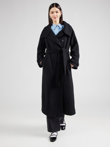 Gina Tricot Between-seasons coat in Black: front
