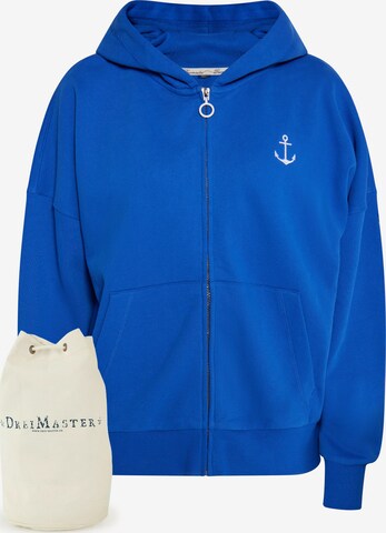 DreiMaster Maritim Zip-Up Hoodie in Blue: front