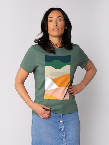 Watapparel T-Shirt 'Countryside 03' in Grün: Vorderseite